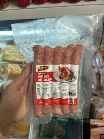 Xúc Xích Pho Mai 3B Cheese 3Fams 170g - Đồ Chế Biến Sẵn Hương Vị Thơm Ngon, Thích Hợp Cho Bữa Tiệc và Bữa Ăn Nhẹ