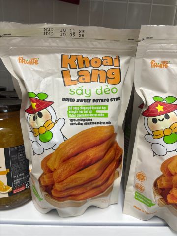 Khoai Lang Sấy Dẻo Fruite Gói VIP 500g - Snack Ngon Miệng Từ Khoai Lang Tự Nhiên, Thực Phẩm Chất Lượng Cao