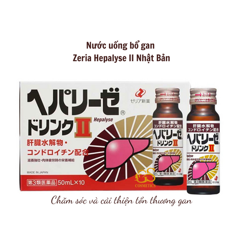 Nước Uống Bổ Gan Hepalyse II Nhật Bản - Hỗ Trợ Giải Độc Gan, Mát Gan, Hạ Men Gan - Hộp 10 Chai 50ml