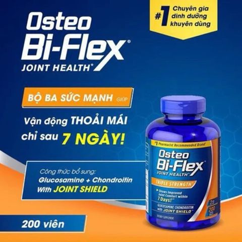 Viên Uống Xương Khớp Osteo Bi Flex Triple Strength 200 Viên - Hỗ Trợ Sức Khỏe Xương Khớp, Giảm Đau Nhức, Tăng Cường Độ Dẻo Dai