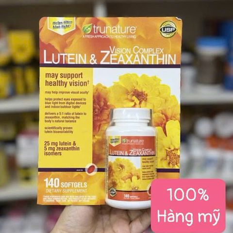 Trunature Lutein Zeaxanthin Vision Complex 140 viên - Hỗ trợ bảo vệ mắt sáng khỏe, cải thiện thị lực, hàng Mỹ chính hãng