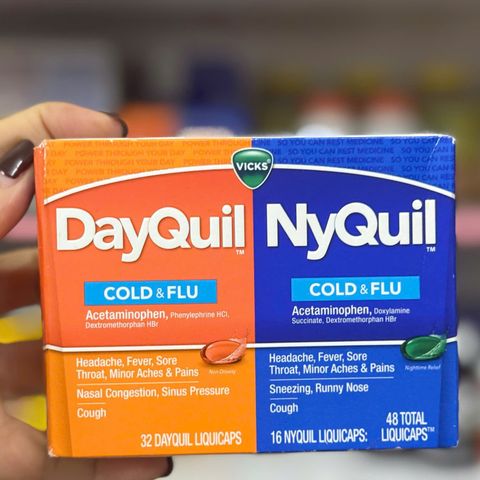 Viên Uống Giảm Ho và Cảm Cúm Vicks DayQuil & NyQuil Severe - Combo 48 Viên, Giúp Giảm Triệu Chứng Nhanh Chóng