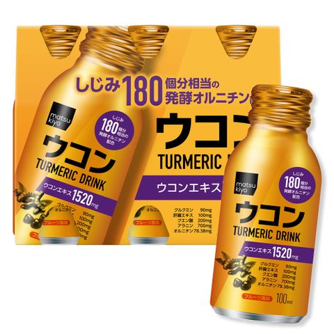 Nước Uống Tinh Chất Nghệ Nhật Bản Matsukiyo 100ml - Hỗ Trợ Chăm Sóc Gan, Làm Đẹp Da, Giảm Cảm Giác Mệt Mỏi - 6 Chai