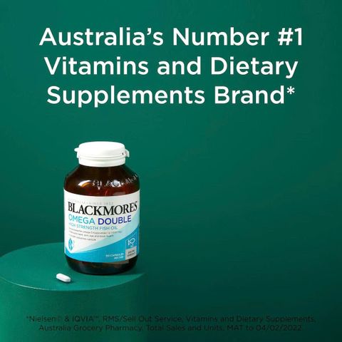 Viên uống Blackmores Omega Double High Strength Fish Oil 90 viên - Bổ sung Omega-3 cao cho tim mạch, não bộ và thị lực - Hàng chính hãng Úc
