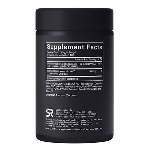 Viên Uống Vitamin D3 + K2 USA 120 Viên - Hỗ Trợ Sức Khỏe Xương, Tăng Cường Miễn Dịch và Tim Mạch, Dinh Dưỡng Thiết Yếu Hàng Ngày - Có Mã QR Chính Hãng