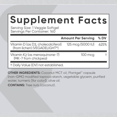 Viên Uống Vitamin D3 + K2 USA 120 Viên - Hỗ Trợ Sức Khỏe Xương, Tăng Cường Miễn Dịch và Tim Mạch, Dinh Dưỡng Thiết Yếu Hàng Ngày - Có Mã QR Chính Hãng