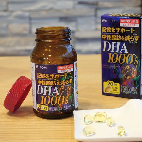 Viên Bổ Não DHA 1000s Nhật Bản - Tăng Cường Trí Nhớ, Bảo Vệ Thần Kinh - 120 Viên Cung Cấp DHA và EPA Hỗ Trợ Sáng Mắt, Tập Trung