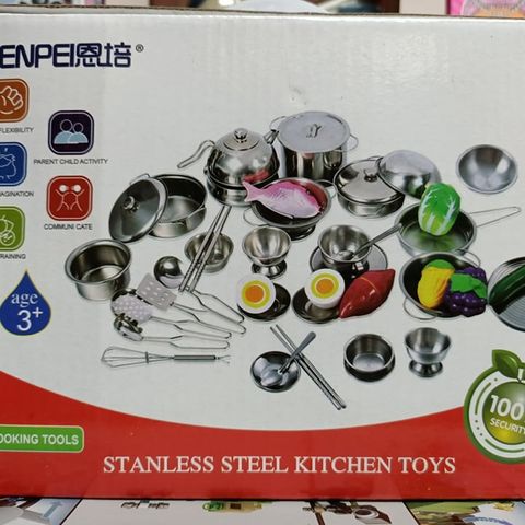Đồ chơi nấu ăn chất liệu inox gồm 25 chi tiết ENPEI 091197