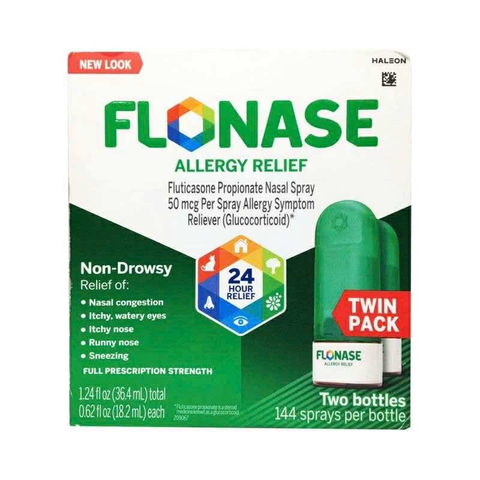 Xịt Chống Dị Ứng Flonase Allergy Relief Nasal Spray 18.2ml (2 Chai) - Giải Pháp Hiệu Quả Cho Dị Ứng Mùa Xuân