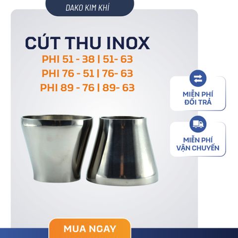 Đầu Thu Inox Cao Cấp 51-38 | 51-63 | 76-51 | 76-63 | 89-76 | 89-63mm - Bộ 20 Cái Dụng Cụ Tiện Ích Chất Lượng cao