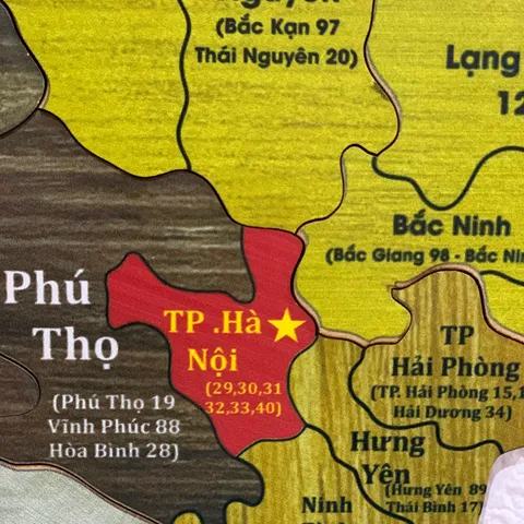 Bản Đồ Gỗ Việt Nam In UV Sắc Nét - Trang Trí Sang Trọng Thể Hiện 34 Tỉnh Thành và Biển Đảo Hoàng Sa Trường Sa