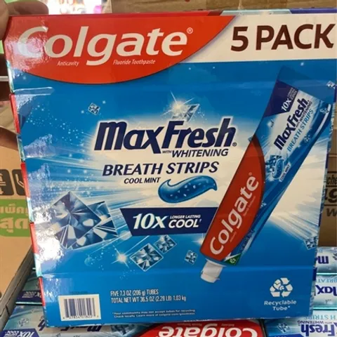 Set 5 Kem Đánh Răng Colgate Max Fresh 206g x5 (thơm miệng lâu, làm sạch mảng bám)