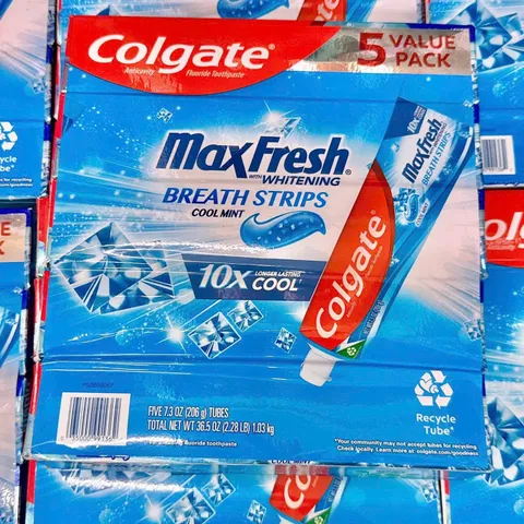 Set 5 Kem Đánh Răng Colgate Max Fresh 206g x5 (thơm miệng lâu, làm sạch mảng bám)