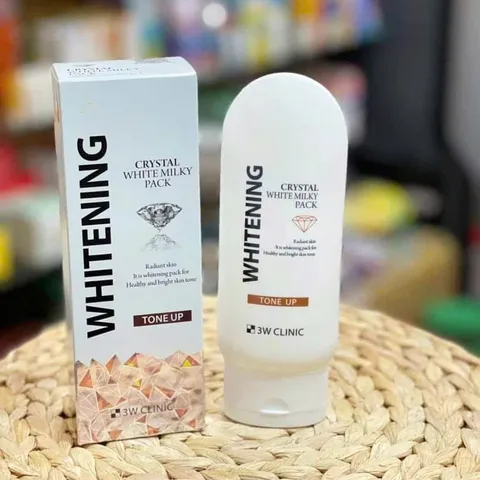 Kem Kích Trắng 3W Clinic Crystal White Milky Pack 200g - Dưỡng Da Trắng Sáng, Mịn Màng, Chăm Sóc Da Từ Thiên Nhiên