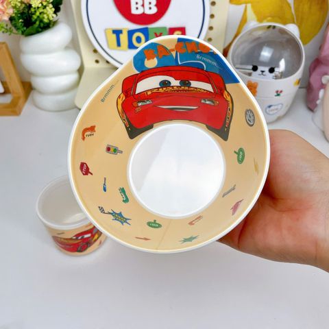 Bộ Dụng Cụ Ăn Uống Cho Bé McQueen Ô Tô Nhựa Melamine - Cốc, Bát, Thìa, Khay, An Toàn, Dễ Dàng Vệ Sinh, Quà Tặng Bé Yêu