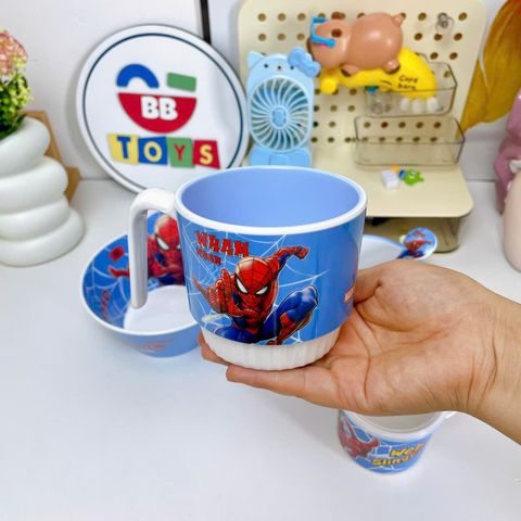 Bộ Bát Cốc Ăn Dặm Siêu Nhân Spider-Man Nhựa Melamine Chịu Nhiệt Cho Bé - Đồ Dùng Ăn Uống An Toàn, Đáng Yêu, Limited Edition
