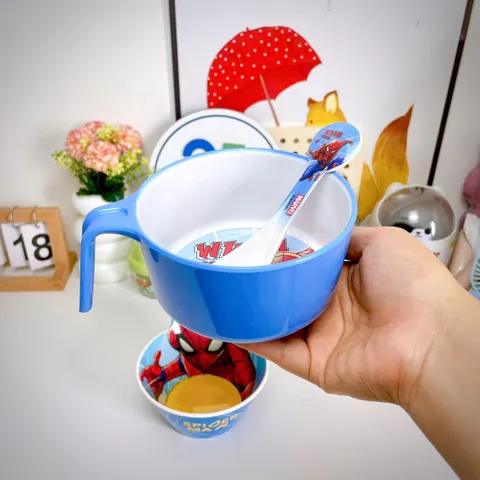 Bộ Bát Cốc Ăn Dặm Siêu Nhân Spider-Man Nhựa Melamine Chịu Nhiệt Cho Bé - Đồ Dùng Ăn Uống An Toàn, Đáng Yêu, Limited Edition