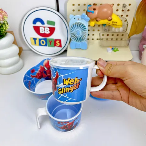 Bộ Bát Cốc Ăn Dặm Siêu Nhân Spider-Man Nhựa Melamine Chịu Nhiệt Cho Bé - Đồ Dùng Ăn Uống An Toàn, Đáng Yêu, Limited Edition