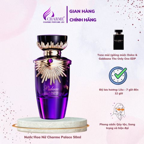 Nước Hoa Nữ Charme Palace 50ml - Hương Hoa Ngọc Lan và Gỗ Đàn Hương, Sang Trọng và Quyến Rũ, Sản Phẩm Hàng Đầu Từ Charme