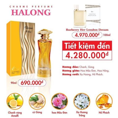 Nước Hoa Nữ Charme Ha Long 90ml - Hương Hoa Cỏ Quyến Rũ, Sang Trọng, Để Tỏa Sáng Điểm Nhấn Của Phái Đẹp