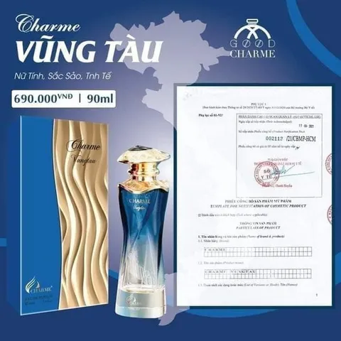 Nước Hoa Nữ Charme Vung Tau 90ml - Hương Hoa Cỏ Tươi Mát, Quyến Rũ và Thanh Lịch, Thích Hợp Cho Phái Đẹp 22-55 Tuổi