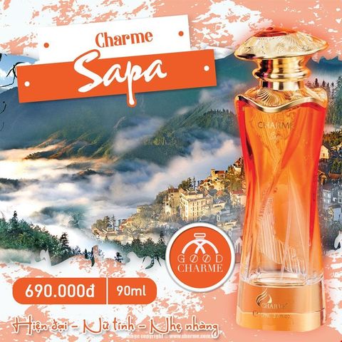 Nước Hoa Nữ Charme Sa Pa 90ml - Hương Floral Nữ Tính Từ Hoa Mận & Hoa Mẫu Đơn, Nước Hoa Cao Cấp Cho Phái Đẹp