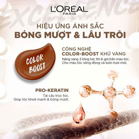 Kem Nhuộm Tóc L'Oreal Paris Excellence Fashion 172ml - Dưỡng Ẩm, Nhuộm Màu Thời Trang, Nền Tóc Đen, Bền Màu, Công Nghệ Hi-Shine