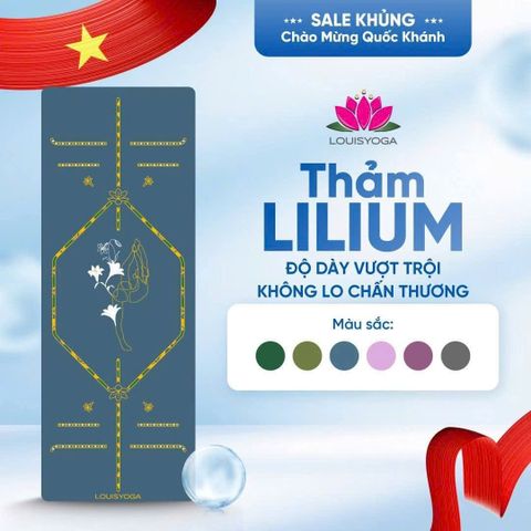 Thảm Tập Yoga Cao Cấp Louis Yoga LILIUM 6.5mm - Cao Su PU Sinh Thái, Mặt Nhám, Thiết Kế 3 Lớp, Độ Bền Cao, Thể Thao Sống Khỏe