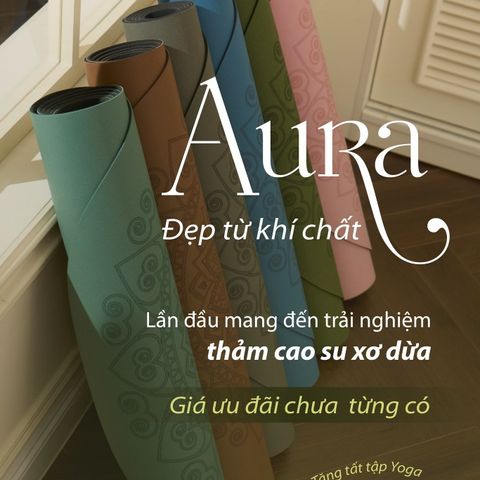 Thảm Yoga Cao Su Xơ Dừa LOUIS AURA - Phiên Bản Mới Chống Trơn, 183x68cm, An Toàn, Bám Tốt Chính Hãng LOUISYOGA