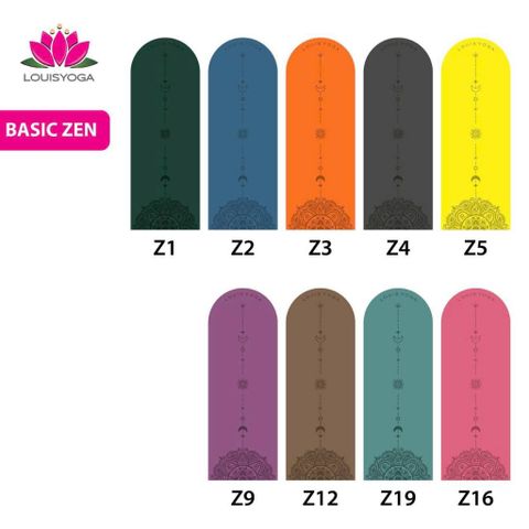 Thảm Yoga Cao Su Cao Cấp BASIC ZEN - Chống Trơn Trượt, Thấm Mồ Hôi, Độ Dày 5mm, Kích Thước 183x68cm - Sản Phẩm Hãng LOUISYOGA