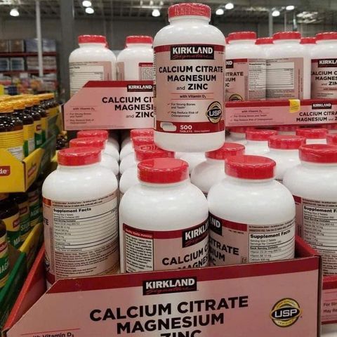 Viên Uống Kirkland Signature Calcium Citrate Magnesium và Zinc 500mg - Hỗ Trợ Xương Khớp và Tăng Cường Miễn Dịch
