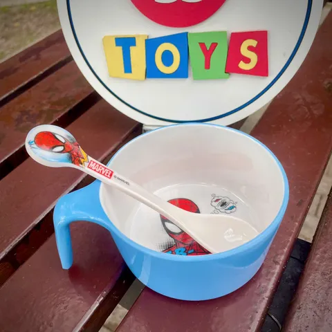 Bát Ăn Cơm Cho Bé Spider Man - Đồ Dùng Nhựa Melamine An Toàn, Thiết Kế Hoạt Hình Sinh Động, Kích Thước Tiện Dụng 350ml
