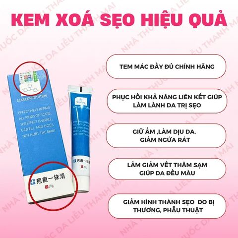 Kem Loại Bỏ Sẹo Tự Nhiên - Làm Mờ Sẹo Mụn, Sẹo Sau Phẫu Thuật, Dưỡng Ẩm Da - Hiệu Quả Cho Tất Cả Các Loại Da 20ml