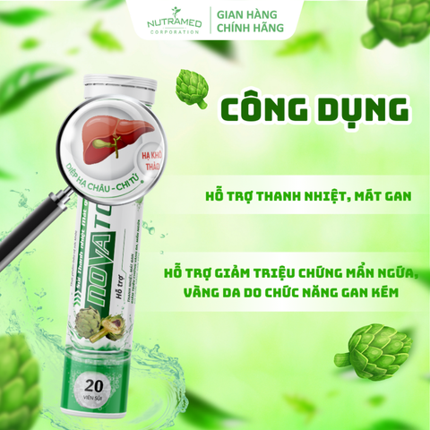 Viên sủi Novatop hỗ trợ thanh nhiệt, giảm nhiệt miệng, tiêu độc, mát gan (20 viên)