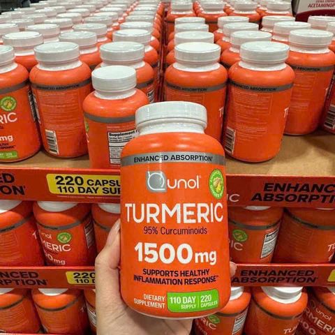 Viên uống tinh chất nghệ Qunol Turmeric 1500mg 220 viên - Giúp tăng cường sức khỏe và hấp thụ curcumin cao 95% từ nghệ tự nhiên