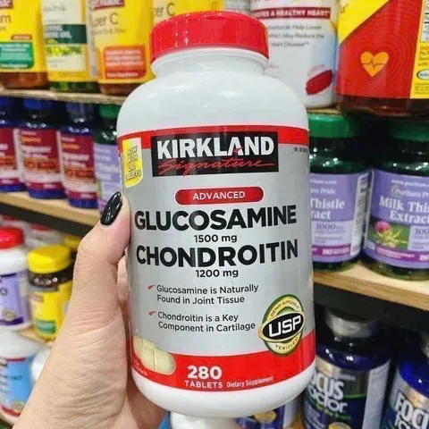 Viên Uống Hỗ Trợ Khớp Kirkland Glucosamine 1500mg - 280 Viên Bổ Sung Xương Khớp Từ Mỹ, Không Gây Phản Ứng Phụ