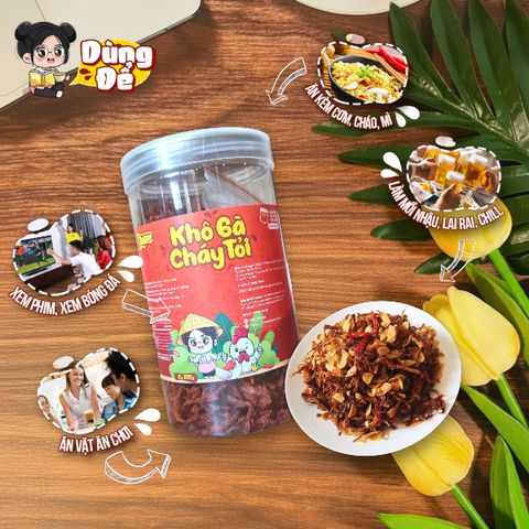 Khô Gà Cháy Tỏi Yumi - Đồ Ăn Vặt Thịt Xé Sợi Cay Thơm Nguyên Chất, Snack Việt Nam Tiêu Chuẩn An Toàn Vệ Sinh 200g/300g