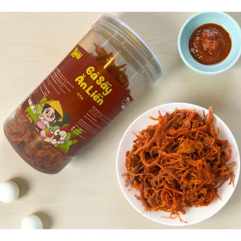 Gà Sấy Ăn Liền Yumi - Khô Gà Xé Sợi Vị Cay Nhà Làm, Snack An Toàn Vệ Sinh, Thực Phẩm Dinh Dưỡng 200g & 300g