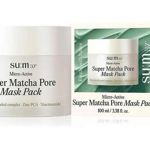 Mặt Nạ Matcha Sum37 Micro Active Super Matcha Pore Pack 100ml - Làm Sạch Sâu, Se Khít Lỗ Chân Lông, Dưỡng Da Mịn Màng