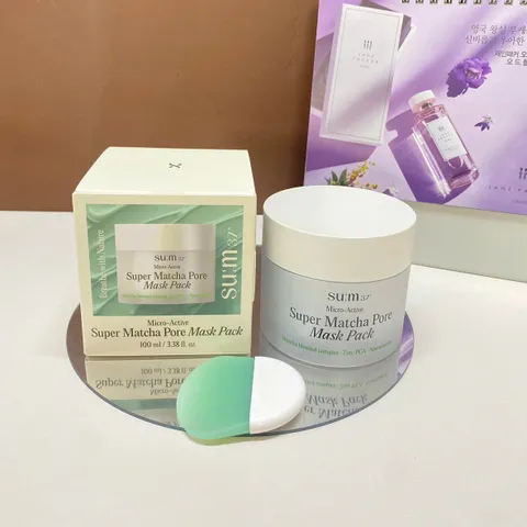 Mặt Nạ Matcha Sum37 Micro Active Super Matcha Pore Pack 100ml - Làm Sạch Sâu, Se Khít Lỗ Chân Lông, Dưỡng Da Mịn Màng