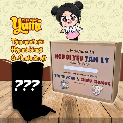 Hộp Mù Bí Mật Yumi - Quà Tặng Gồm 6-9 Món Ăn Vặt Bất Ngờ Cho Ngày Kỉ Niệm Các Cặp Đôi