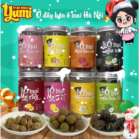 Ô Mai Yumi Hà Nội - Đồ Ăn Vặt Chua Cay Mặn Ngọt Giúp Dưỡng Họng và Giải Khát, Trọng Lượng 150g & 250g, Nguyên Liệu Tự Nhiên, An Toàn Vệ Sinh