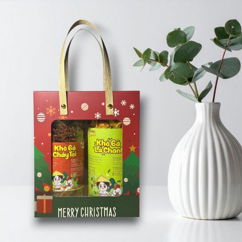 Set Quà Giáng Sinh An Lành Yumi - Túi Quà Noel Merry Christmas Gồm Hạt Khô và Mứt Nguyên Chất Tặng Bạn Bè, Người Thân