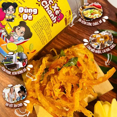 Mực Xé Sốt Chanh Yumi - Đồ Ăn Vặt Khô Ngon Miệng, Thơm Dẻo 200g/300g, Xuất Xứ Việt Nam