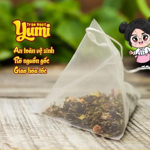 Túi lọc trà Yumi, túi vải dệt cao cấp có dây rút tiện lợi an toàn