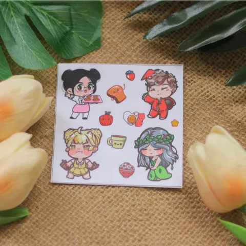 Miếng dán Sticker trang trí các nhân vật của Trạm ngọt Yumi, kích thước 8x8cm