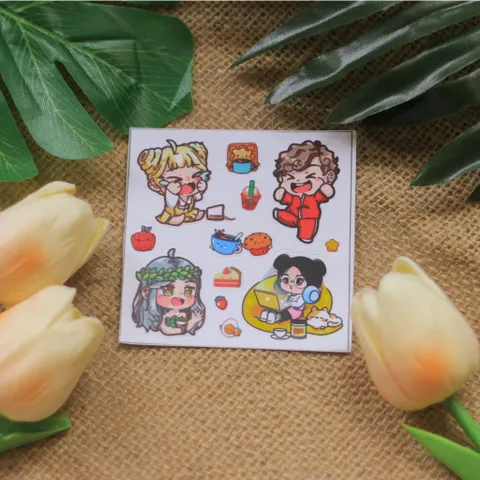 Miếng dán Sticker trang trí các nhân vật của Trạm ngọt Yumi, kích thước 8x8cm