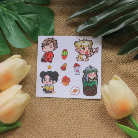 Miếng dán Sticker trang trí các nhân vật của Trạm ngọt Yumi, kích thước 8x8cm