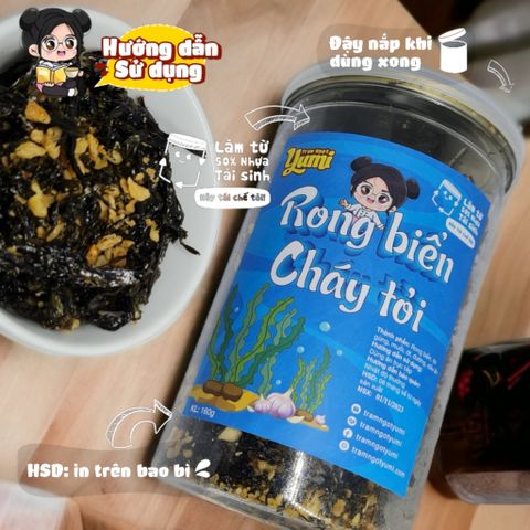 Rong Biển Cháy Tỏi Yumi 150g - Snack Giòn Thơm Ngon, Thích Hợp Ăn Vặt và Ăn Cơm, Đặc Sản Việt Nam
