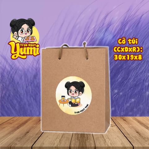 Túi Giấy Kraft Có Quai Xách Yumi - Túi Đựng Quà Thân Thiện Môi Trường - Sản Phẩm Thủ Công Tại Việt Nam